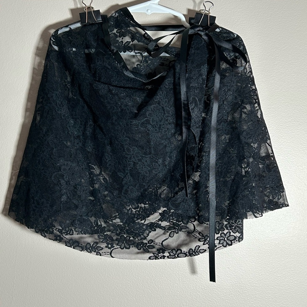 Elegant Black Lace Ballet Dance Skirt